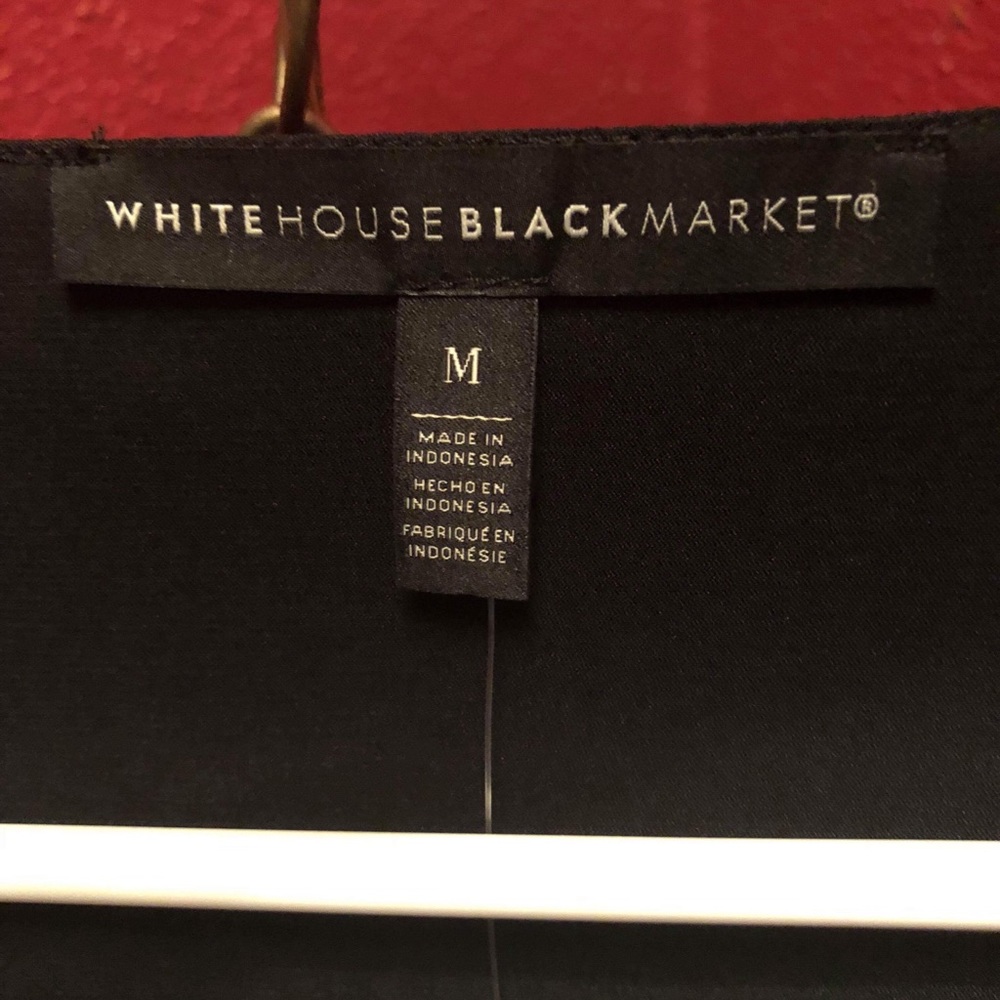 Beautiful NEW WHBM black blouse sz M - Picture 6 of 6